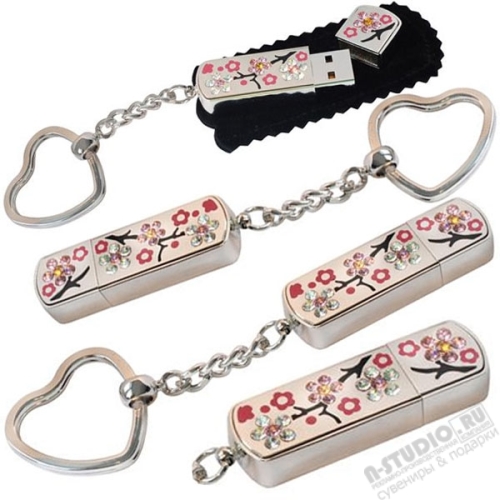 Ювелирные флэшки «Magnolia» со стразами и глазурью usb карты