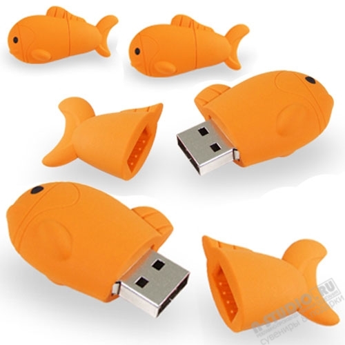 Оригальные флешки «Рыбка» оптом usb флеш карта под логотип