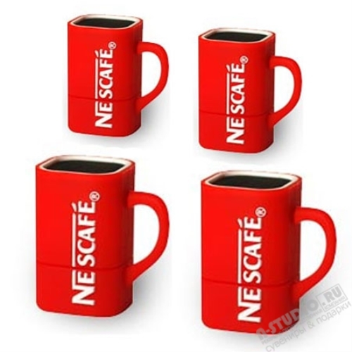 Флешка кружка кофе Nescafe с логотипом оригинальные флэш карты