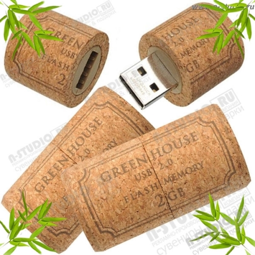 Рекламные флешки из пробки оптом с логотипом usb flash cards cork