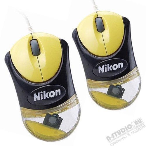 Рекламные Аква мыши с плавающими логотипами Nikon