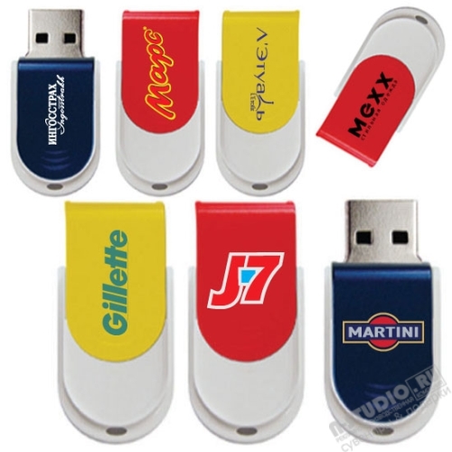 Сувенирные флешки с вращающимся клипом под логотип usb флеш диски