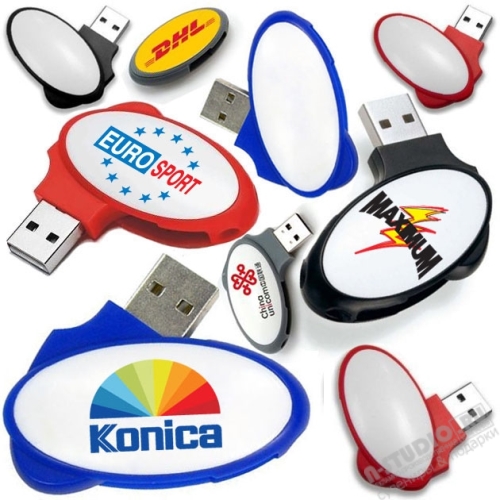 Рекламные флешки под нанесение логотипа овальные usb флэш