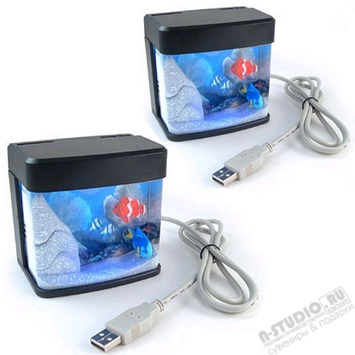 Рекламный мини аквариум, с подсветкой, usb сувенир
