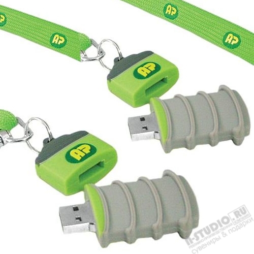 Оригинальные флешки зеленые из pvc с логотипом промо флэш карты