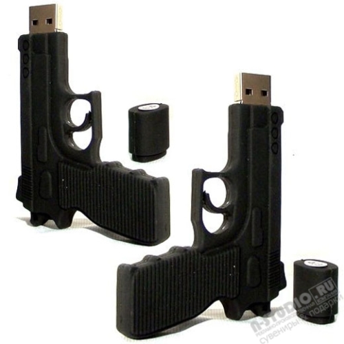 Подарочные флешки «Пистолет» под символику usb флэш карты промо