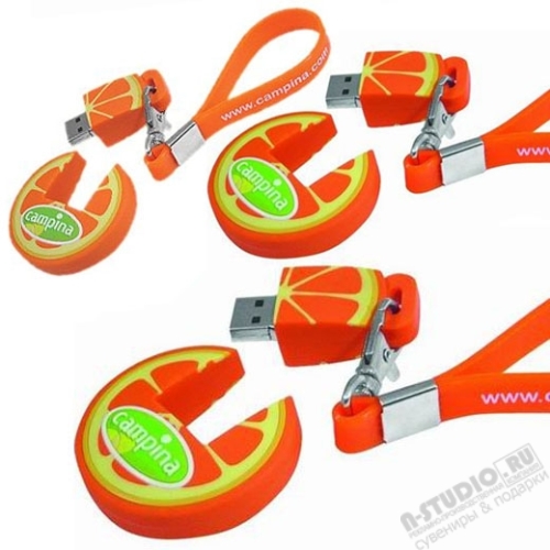 Флешка «Апельсин» usb аксессуары pvc флешки с нанесением логотипа