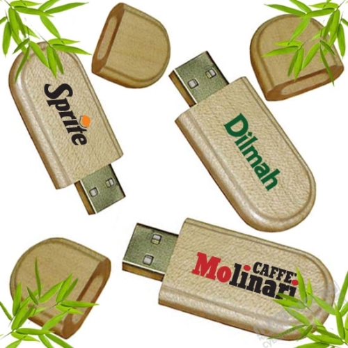 Деревянные флэшки овальные под фирменную символику usb диски