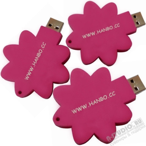 Флешки «Цветок» из pvc usb флэш накопители с нанесением логотипа