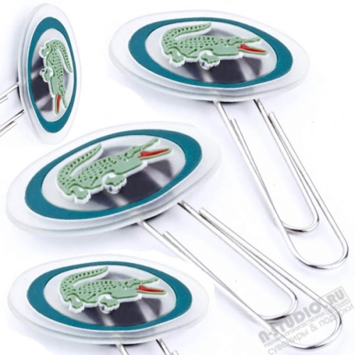 Рекламные пвх скрепки с нанесением логотипа pvc Lacoste