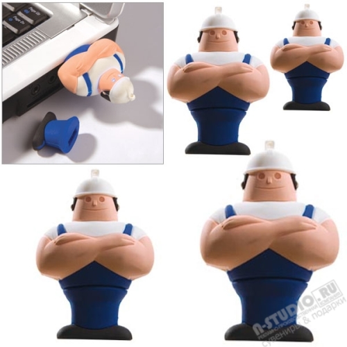 Строительные pvc флешки «Строитель» usb флэш карты из пвх с логотипом 