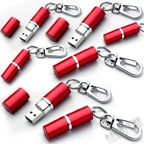 Флэшки с карабином красные usb флеш накопители цилиндр