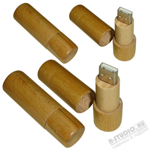 Цилиндрические флешки деревянные прайс-лист USB Flash Drive