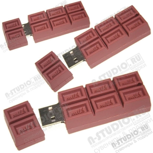 Рекламные флешки pvc «Шоколад» под заказ usb флэш накопители