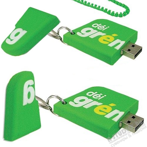 Зеленые флэшки pvc оригинальной формы usb флэш память пвх