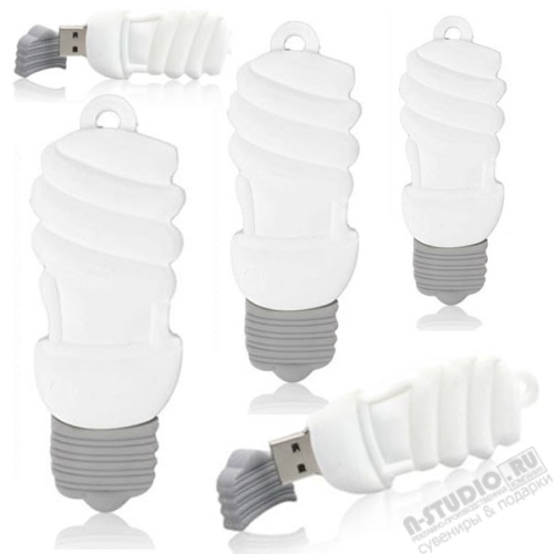 Флешки «Лампочка энергосберегающая» pvc usb флэш накопители пвх