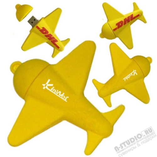 Желтые флешки «Самолет» usb флэш карты pvc авиационные цены