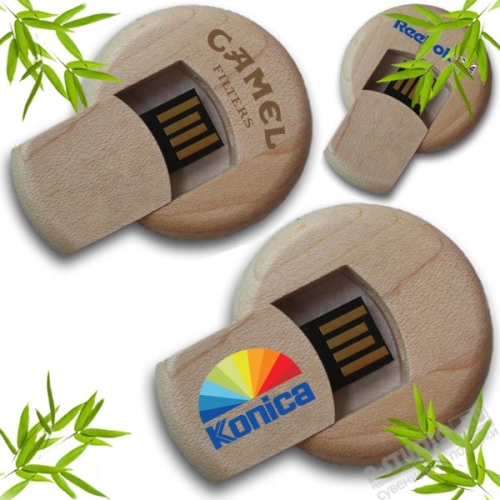 Круглые флешки деревянные usb флэш накопители сувенирные