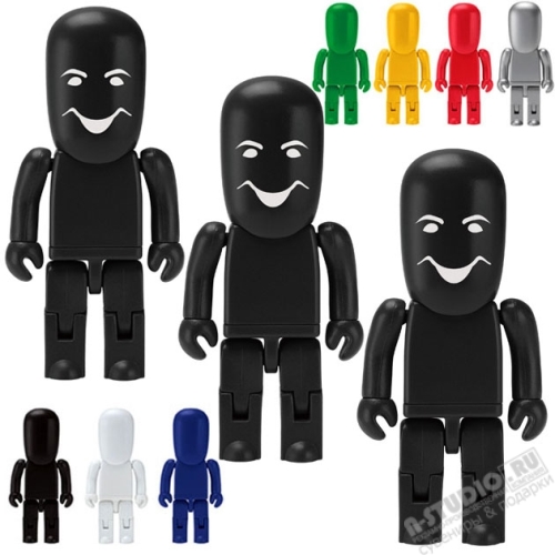 Черные флешки «Человечки» рекламные usb флэш карты оптом