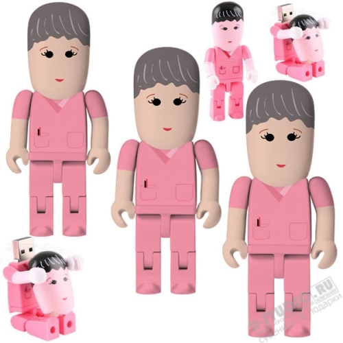 Розовые флэшки «Медсестра» медицинские usb флеш накопители
