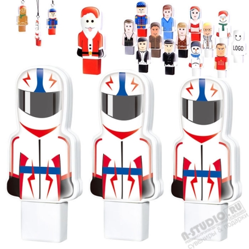 Флешки мини «Гонщики» спортивные usb карта памяти под нанесение