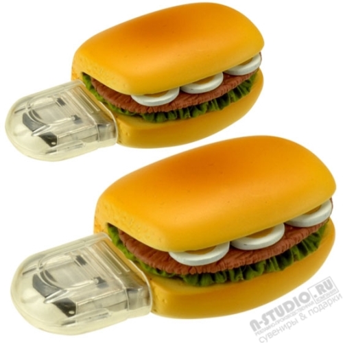 Кулинарные флешки «Бургер» опт креативные usb флэш карты булка с мясом