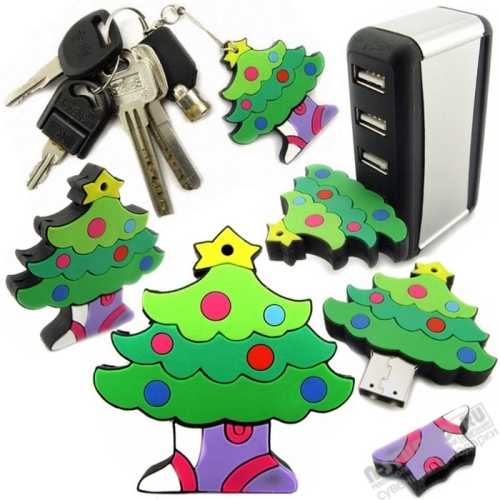 Флэшки «Елкочка» оптом новогодние usb флеш аксессуары под нанесение