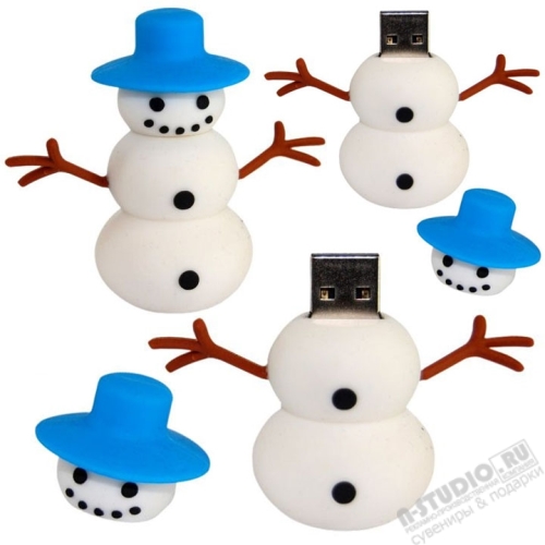 Новогодние флеш карты «Снеговик» usb flash накопители под нанесение