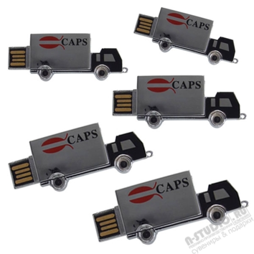 Мини флэшки «Грузовик» рекламные флеш карты usb металл оптом