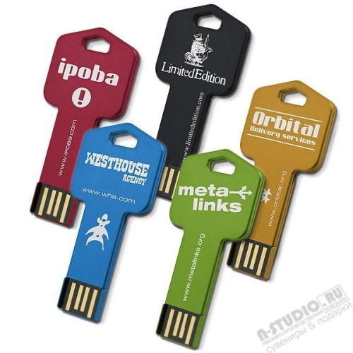 Флешки Ключ металл под нанесение гравировки цветные usb флеш карты ключи