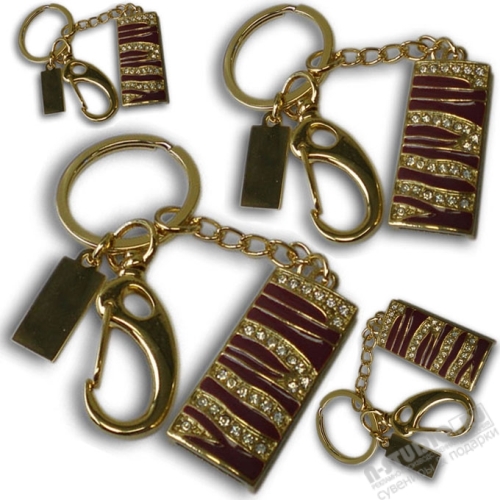 Красные флешки брелоки со стразами usb флэш карты прямоугольные