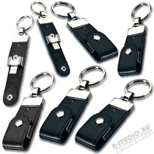 Черные кожаные флешки usb флэш накопители брелоки из кожи оптом