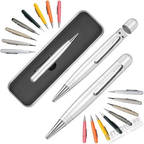Ручки флешки металл usb flash ручки в подарочной упаковке оптом