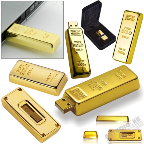 Флэшки слиток золота с унциями подарочные usb флэш карты gold