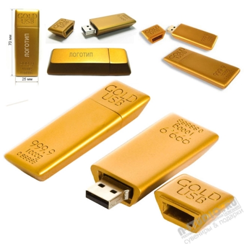 Usb флеш карты слиток золота с унциями флешки золотой слиток gold