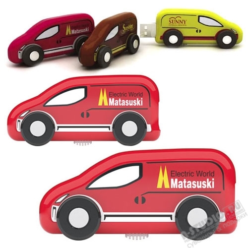 Красные флешки «Грузовик» usb флэш накопители для авто компаний