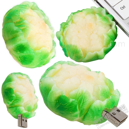 Флэшки «Цветная капуста» usb flash cauliflower овощные флеш карты
