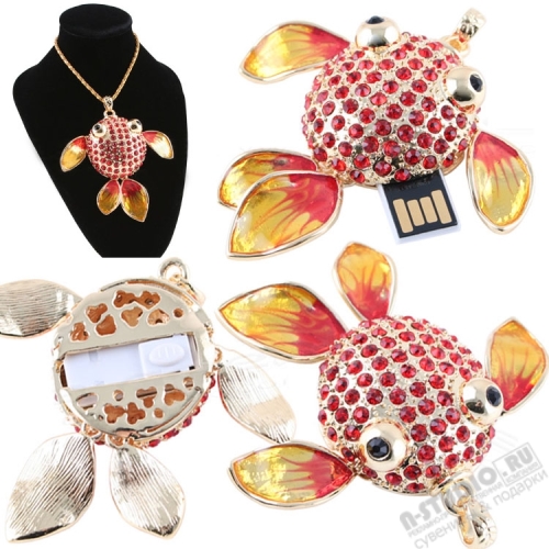 Флешки «Золотая рыбка» ювелирные флэш fantail goldfish usb drive