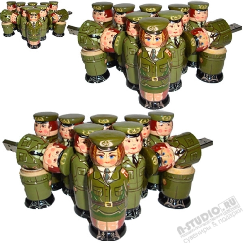 Флешки матрешки «Полицейские» сувенирные usb флеш диски милиционер