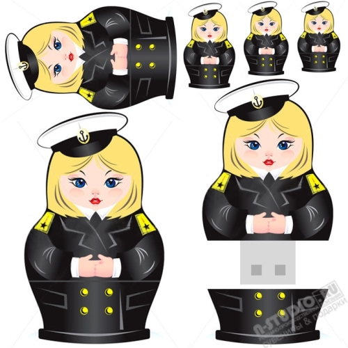 Флешки матрешки «Капитан моряк» морские usb флэш карты под логотип