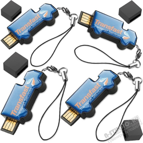 Синие флешки мини Грузовик с полноцветным логотипом mini usb флеш накопители