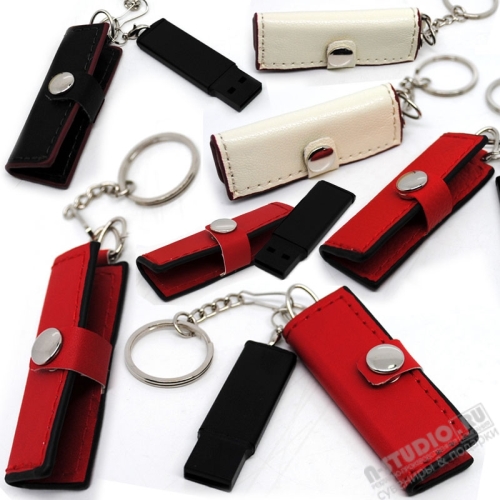 Сувенирные флешки в кожаном футляре usb флеш карты брелоки с логотипом