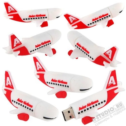 Usb флеш карты «Самолет» авиа флешки красно-белые с символикой