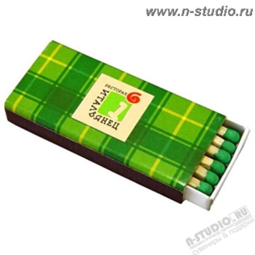 Спички с логотипом узкий коробок оптом