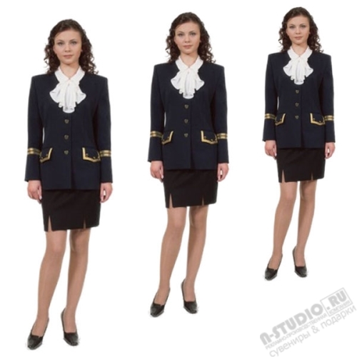 Женская одежда для для метрдотелей, жакет, юбка, блузка с жабо
