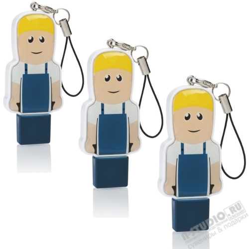 USB флэш карты «Строитель рабочий» строительные флешки под логотип