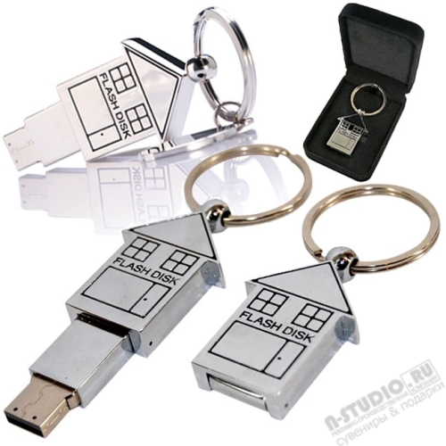 Флэшки металлические «Дом» usb флэш накопитель брелок дом 