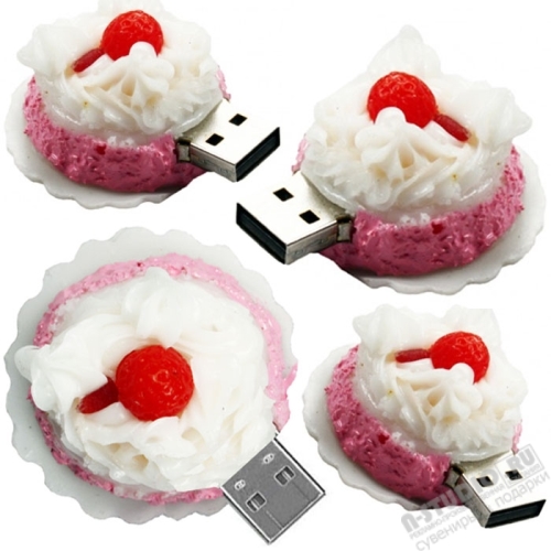 Usb флеш накопители сладкие «Пирожное»подарочные  десертные флэшки съедобные