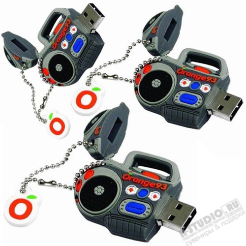 Usb флеш карты «Магнитофон» флешки с логотипом индивидуальной формы 