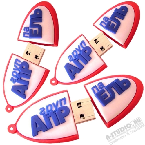 Флешки в форме логотипа компании «Группа Апрель» пвх usb флэш накопители оптом